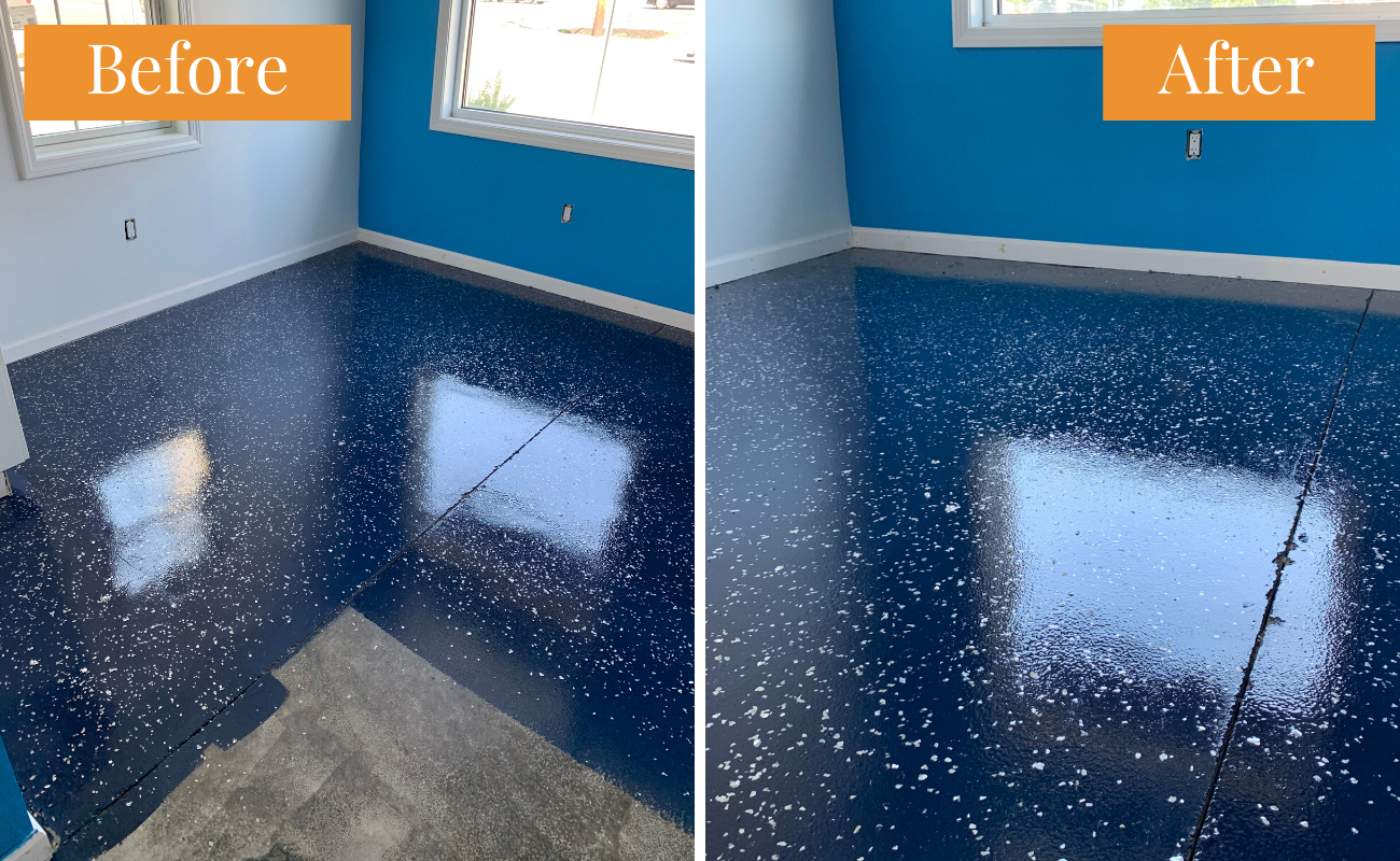 Epoxy with metallic flakes in Hamden, CT Rozio Painting and Renovations
